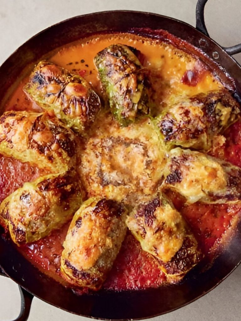 Jamie Oliver 5 Ingredients Stuffed Cabbage Leaves