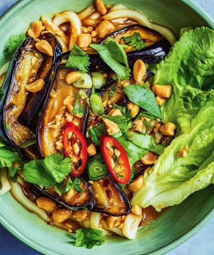 Jamie Oliver Sticky Aubergine Noodles