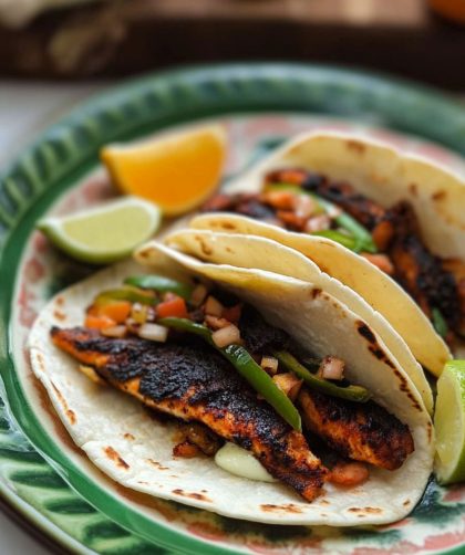 Jamie Oliver Blackened Fish Tacos