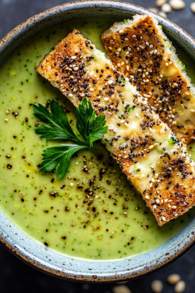 Jamie Oliver Broccoli Soup & Cheesy Soldiers