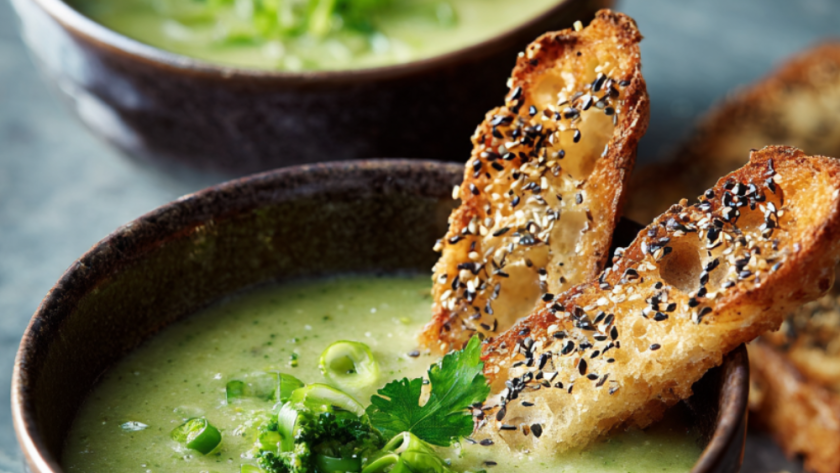 Jamie Oliver Air Fryer Broccoli Soup & Cheesy Soldiers