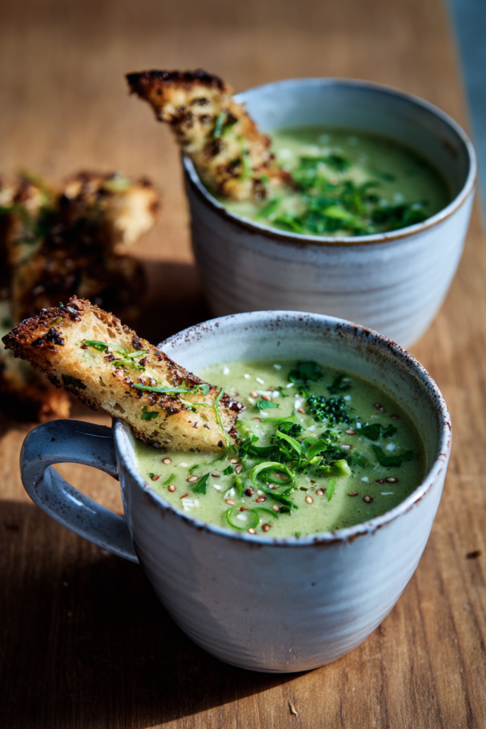 Jamie Oliver Air Fryer Broccoli Soup & Cheesy Soldiers
