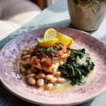 Jamie Oliver Air Fryer Prosciutto Baked Fish & Garlicky Beans