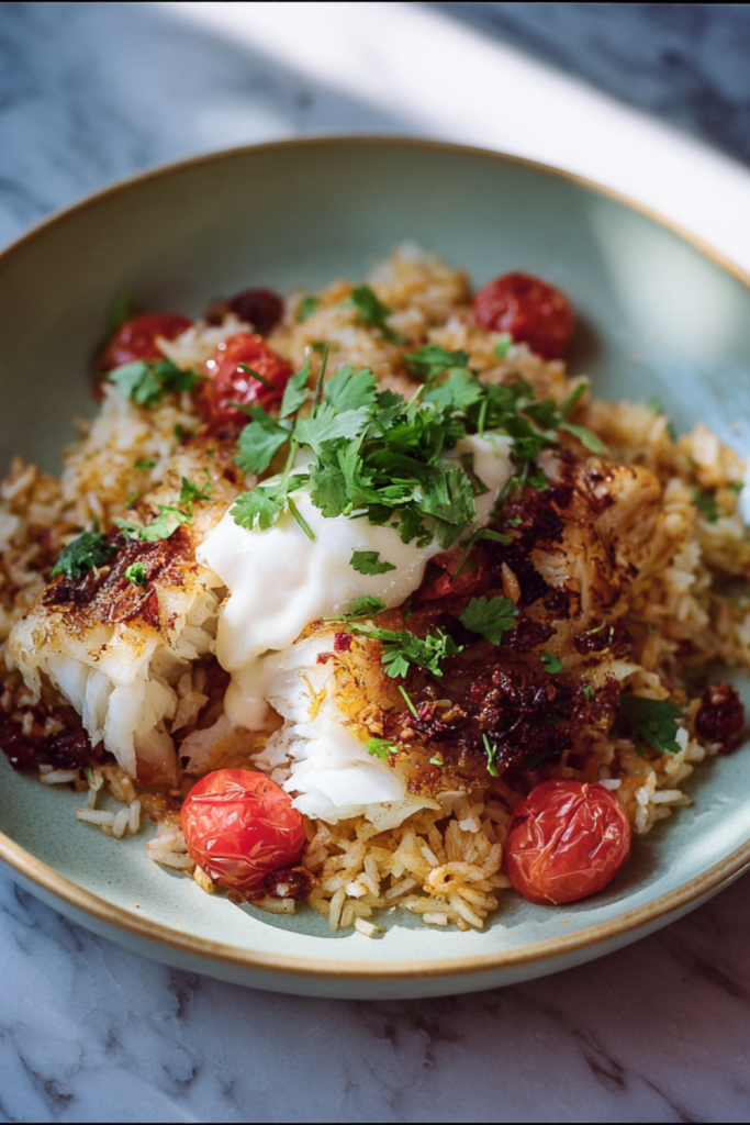 Jamie Oliver Air Fryer Spiced Fish & Rice Bake