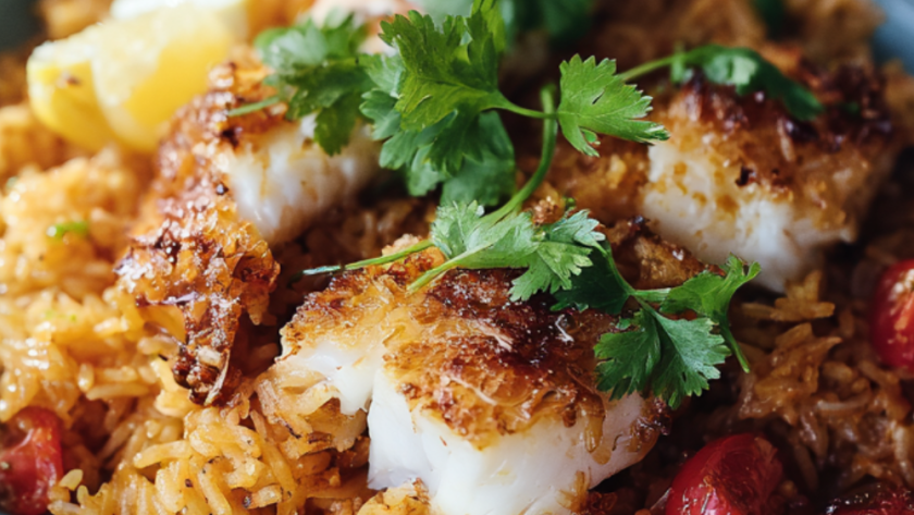 Jamie Oliver Air Fryer Spiced Fish & Rice Bake