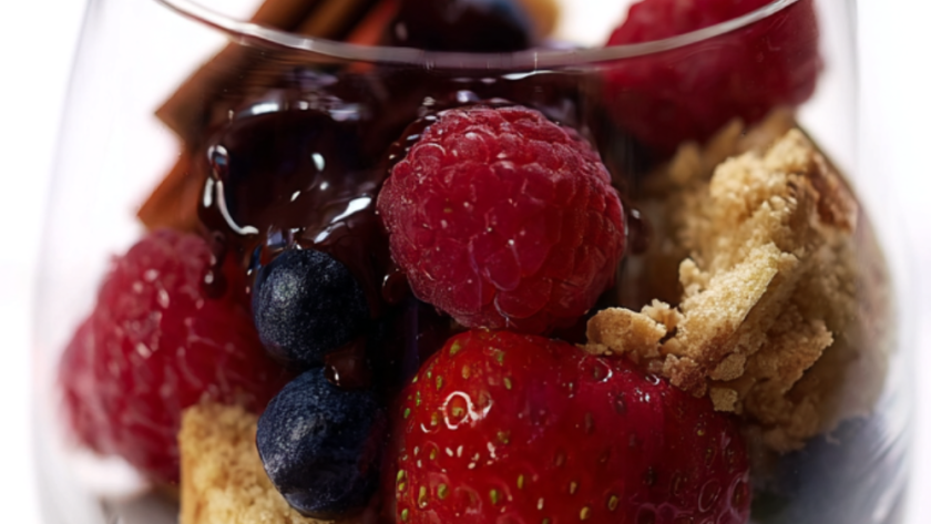 Summer Fruit With Amaretti Biscuits And Hot Chocolate Sauce Recipe
