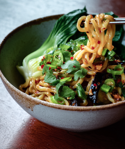 Jamie Oliver Air Fryer Sticky Aubergine Noodles