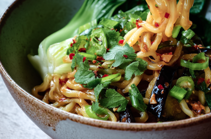 Jamie Oliver Air Fryer Sticky Aubergine Noodles