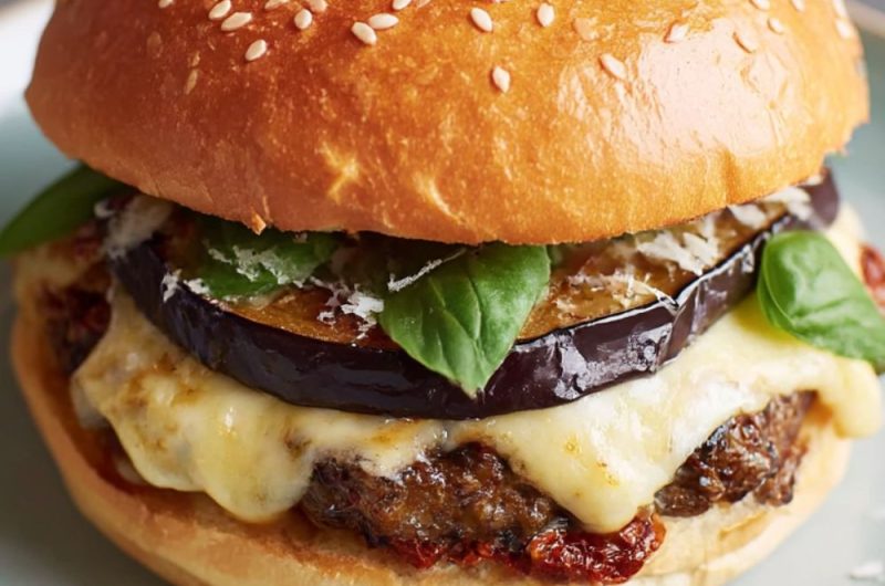 Aubergine Parmigiana Burger Recipe