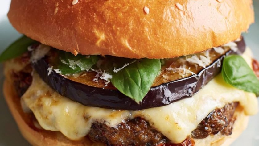Aubergine Parmigiana Burger Recipe