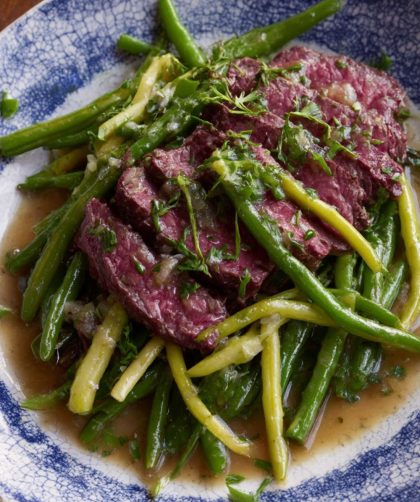 Beef Carpaccio with Marinated Bean Salad Recipe