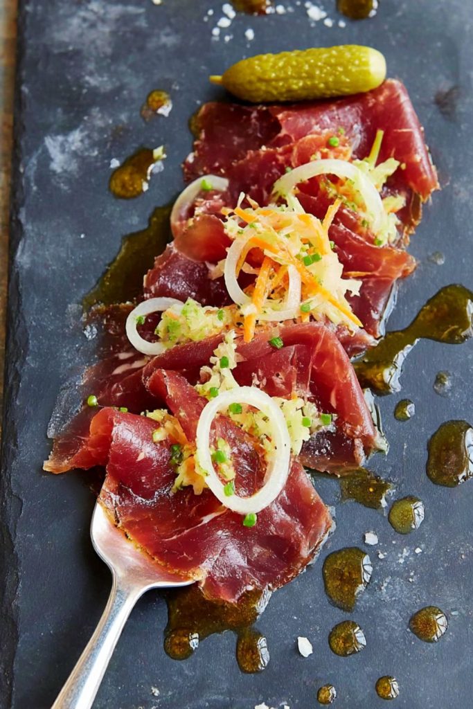 Bresaola with Mustard and Coleslaw Recipe