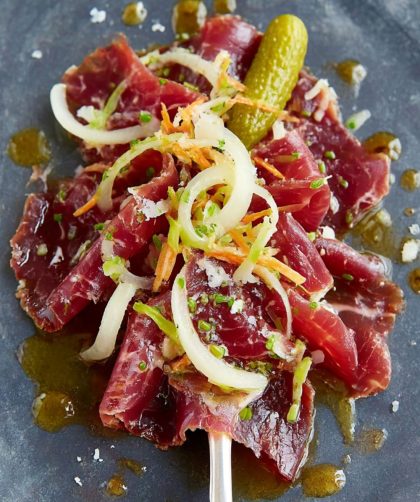 Bresaola with Mustard and Coleslaw Recipe