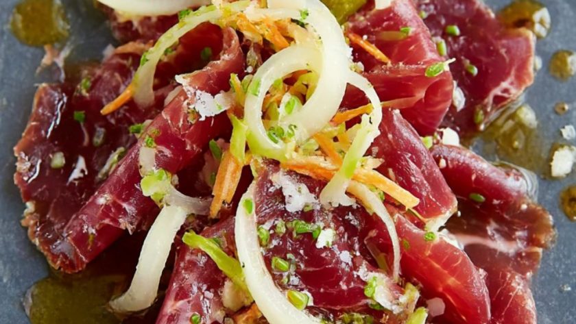 Bresaola with Mustard and Coleslaw Recipe