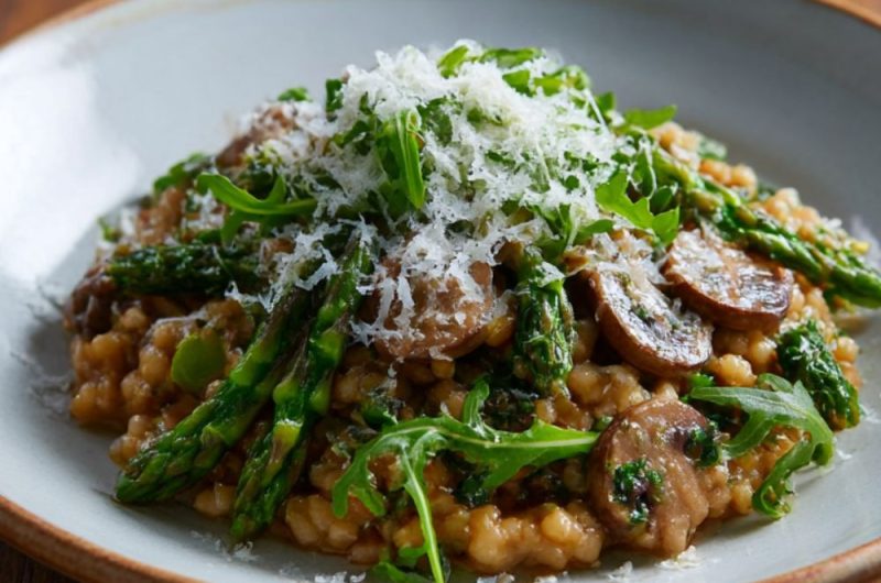 Cheat’s Mushroom & Asparagus Risotto Bowl Recipe