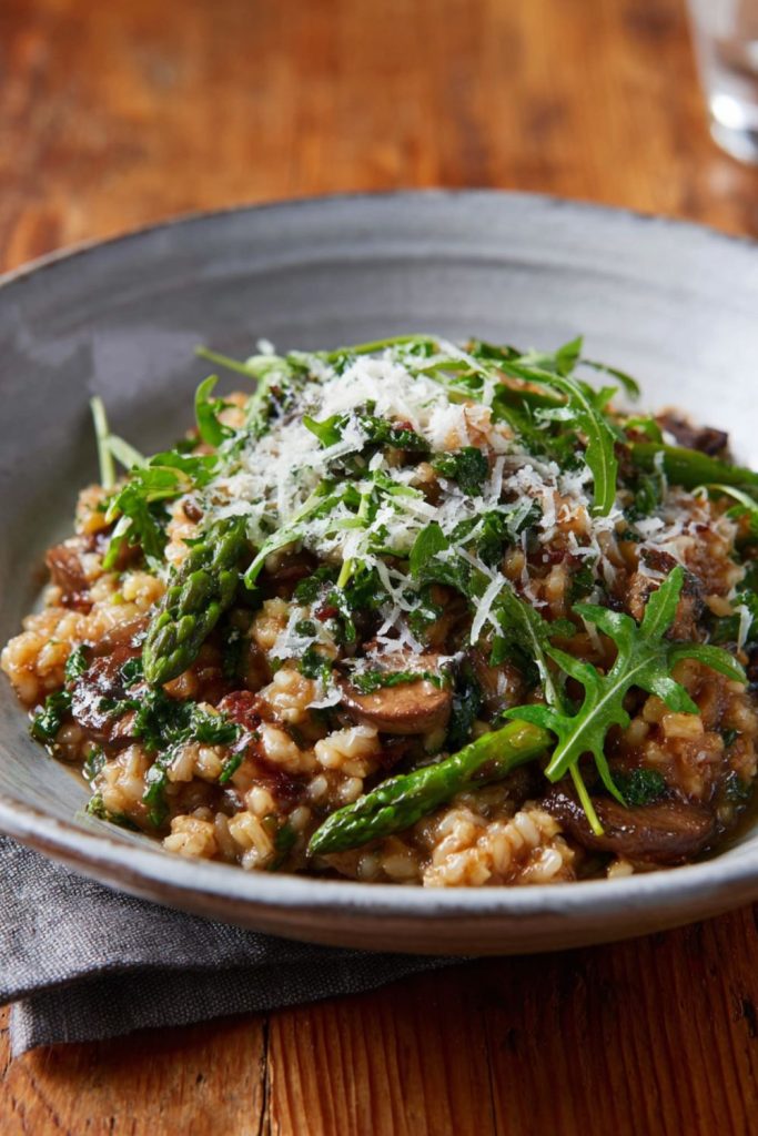 Cheat’s Mushroom & Asparagus Risotto Bowl Recipe