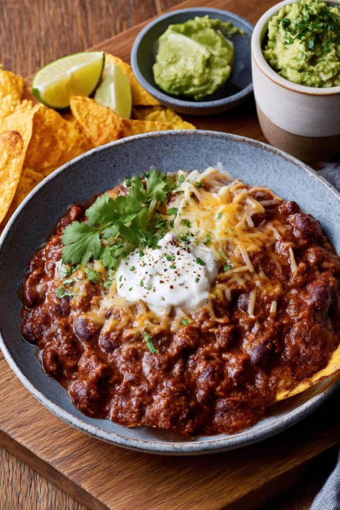 Cheesy chilli nachos Recipe