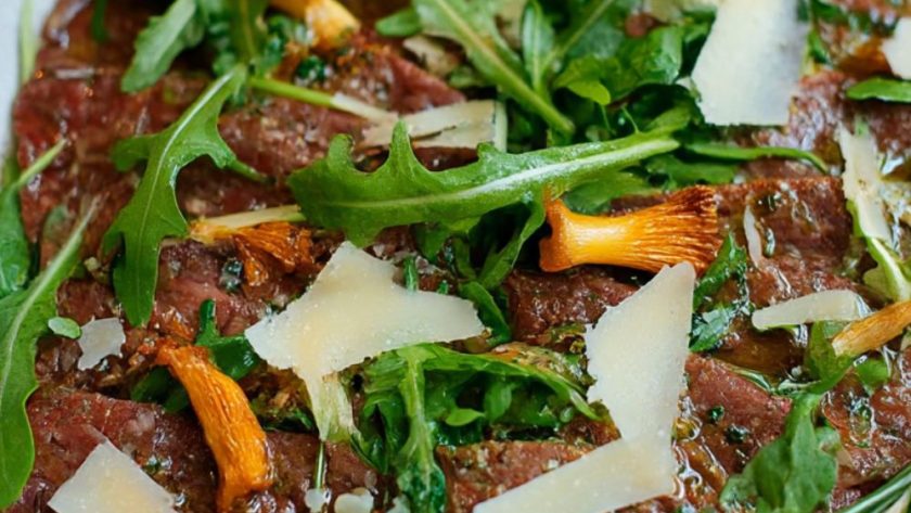 Flash Roast Beef with Garlic, Rosemary and Girolles Recipe