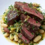 Grilled Fillet Steak with the Creamiest White Beans and Leeks Recipe