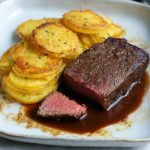 Marinated and Pot-Roasted Beef Fillet with Potato and Horseradish Cake Recipe