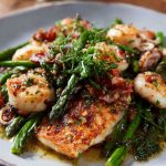 Pan-cooked Asparagus & Seafood Recipe