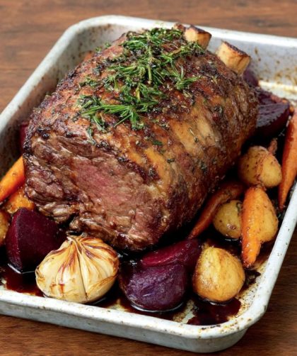 Roast Forerib of Beef with Beetroot and Horseradish Recipe