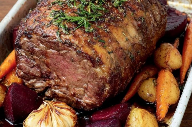 Roast Forerib of Beef with Beetroot and Horseradish Recipe