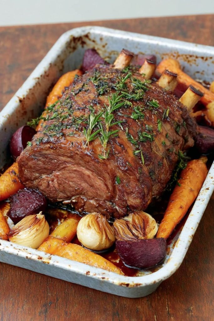 Roast Forerib of Beef with Beetroot and Horseradish Recipe
