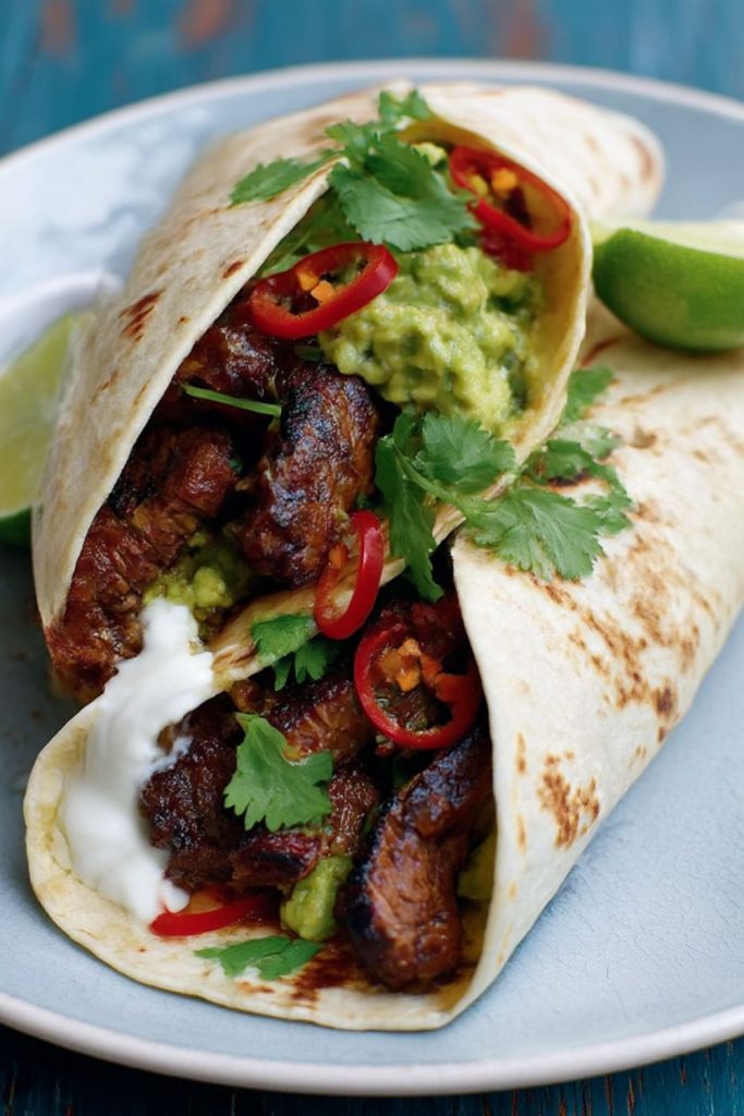 Steak & Guacamole Wrap Recipe
