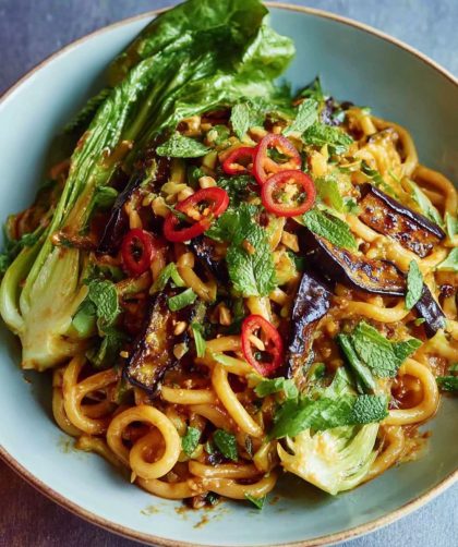 Sticky Aubergine Noodles Recipe