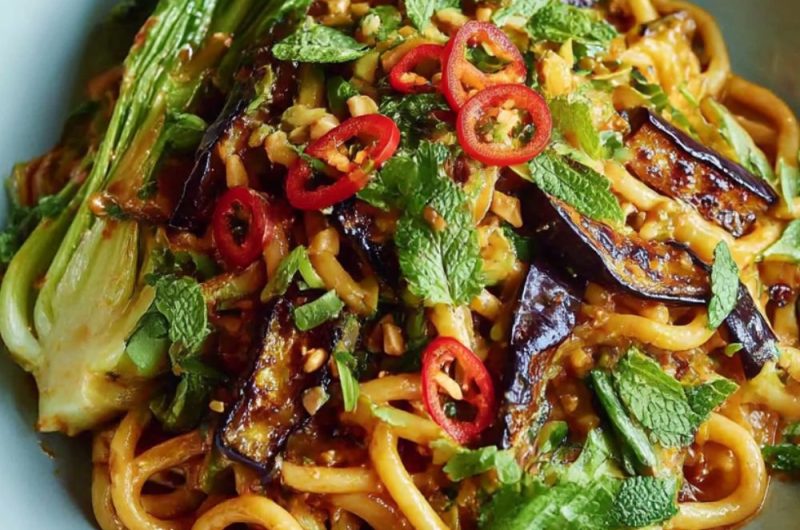 Sticky Aubergine Noodles Recipe