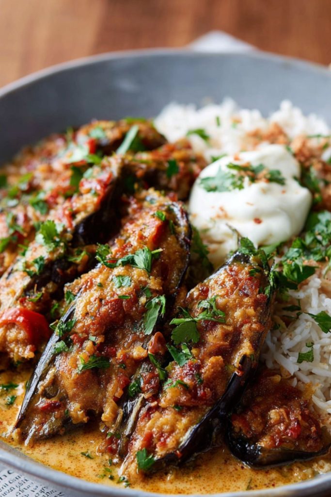 Stuffed Curried Aubergines Recipe