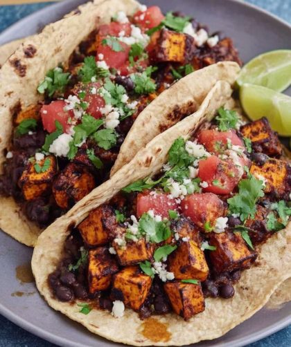 Sweet potato & black bean tacos Recipe