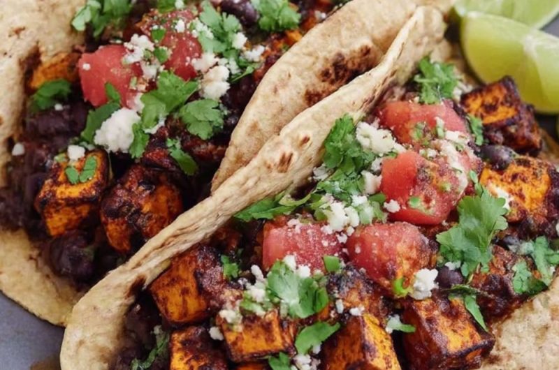 Sweet potato & black bean tacos Recipe