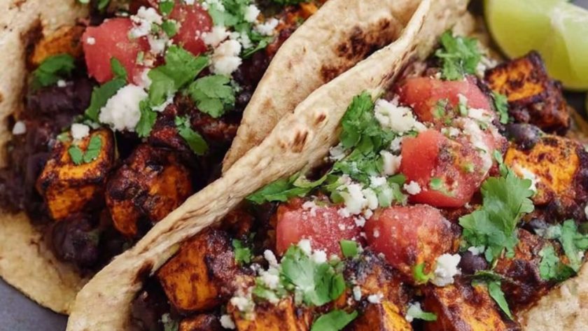 Sweet potato & black bean tacos Recipe
