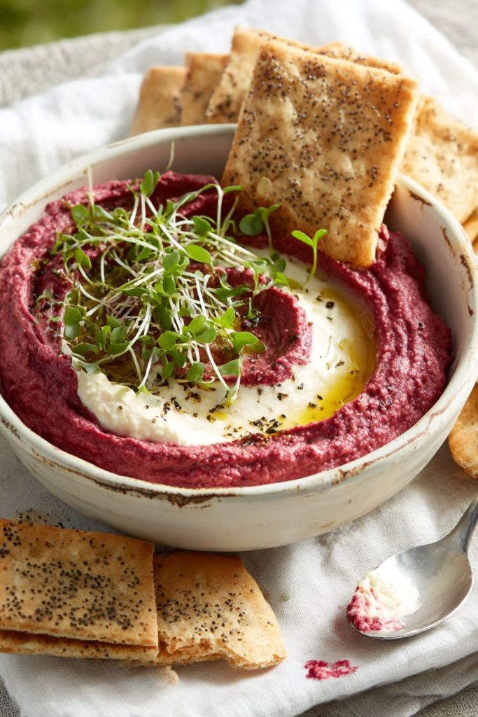Beetroot & lemon houmous Recipe