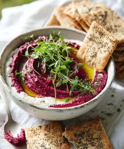 Beetroot & lemon houmous Recipe