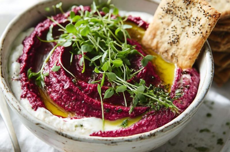 Beetroot & lemon houmous Recipe