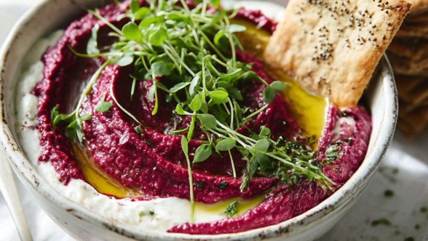 Beetroot & lemon houmous Recipe
