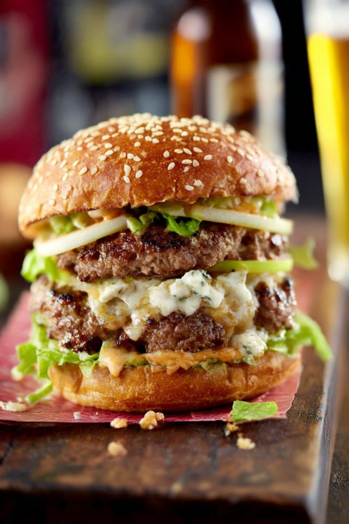 Blue Cheese & Apple Burger Recipe