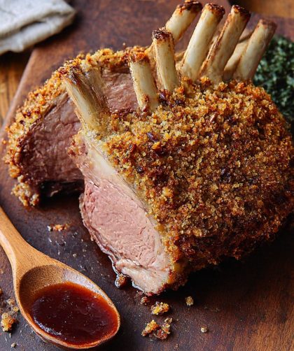Chestnut & Porcini-Crusted Veal Rack Recipe
