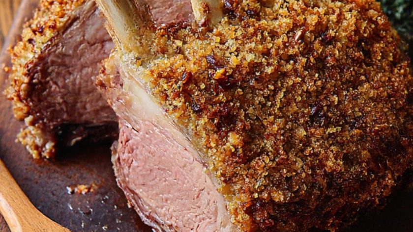 Chestnut & Porcini-Crusted Veal Rack Recipe