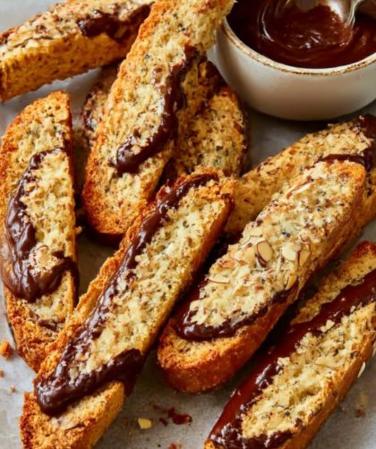 Chocolate, peanut & coconut twice-baked biscuits Recipe