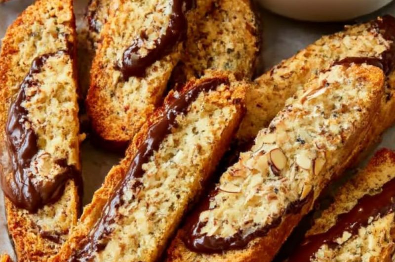 Chocolate, peanut & coconut twice-baked biscuits Recipe