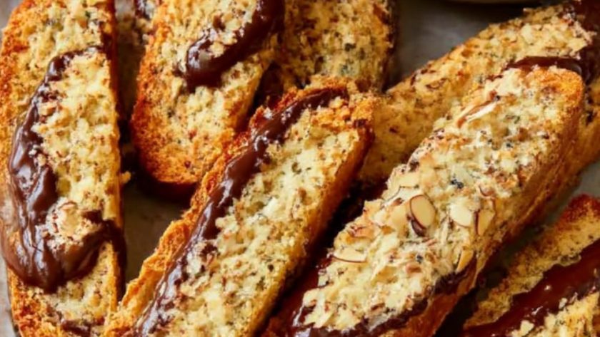 Chocolate, peanut & coconut twice-baked biscuits Recipe