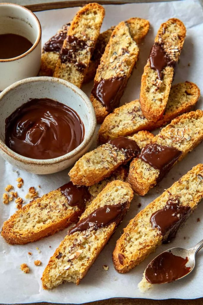 Chocolate, peanut & coconut twice-baked biscuits Recipe