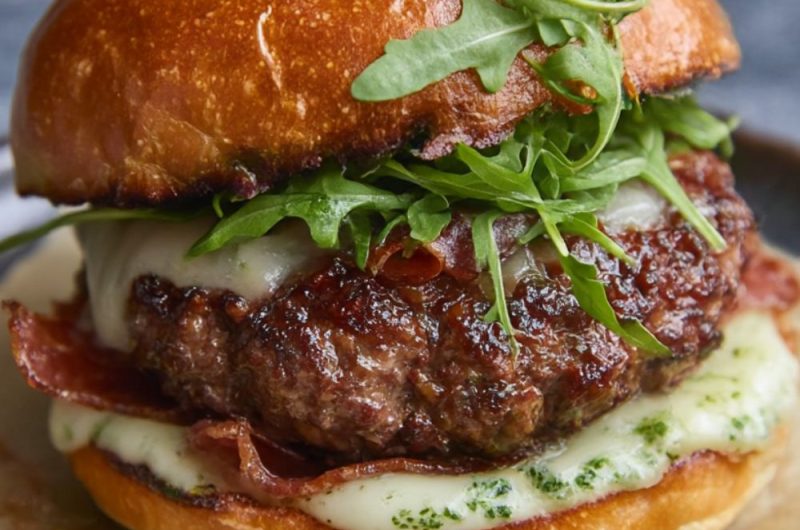 Mega mozzarella-stuffed burgers Recipe