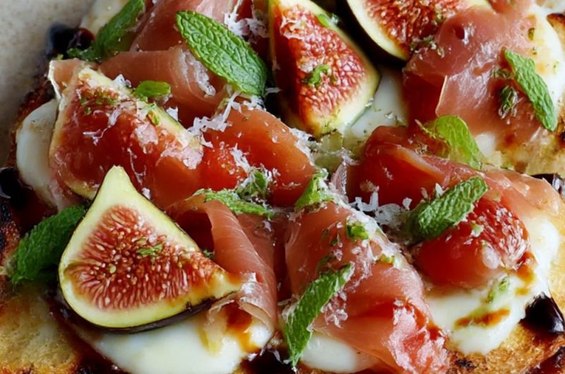 Crostini - prosciutto, figs and mint Recipe