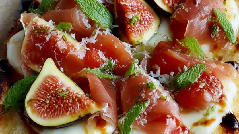 Crostini - prosciutto, figs and mint Recipe