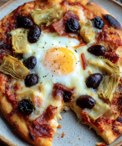 Egg, Prosciutto & Artichoke Pizza Recipe
